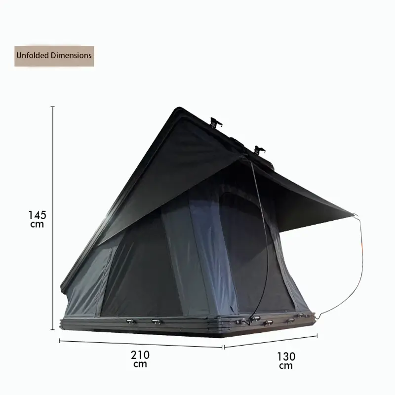 Aluminum hard shell roof top tent Unfolded Dimensions