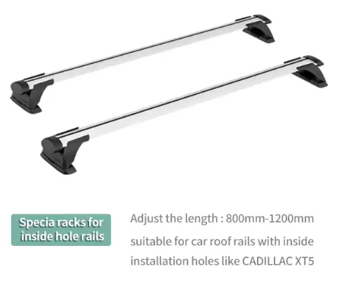 Special Cross Bars for Roof Rails with Inner Groove Holes