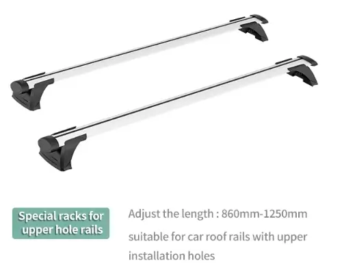 Special Cross Bars for Roof Rails with Top Holes